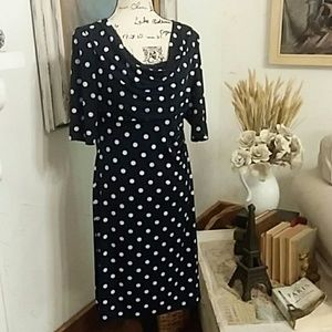 Cute Black and White Polka Dot stretchy sheath